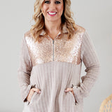 Casual Glam Pullover- CHAMPAGNE - LAST ONES FINAL SALE