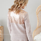 Casual Glam Pullover- CHAMPAGNE - LAST ONES FINAL SALE