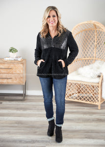 Casual Glam Pullover- BLACK  - FINAL SALE CLEARANCE