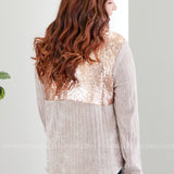 Casual Glam Pullover- CHAMPAGNE - LAST ONES FINAL SALE