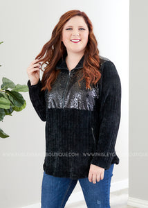 Casual Glam Pullover- BLACK  - FINAL SALE CLEARANCE