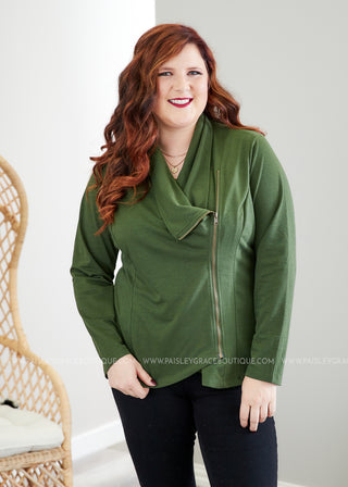 Uptown Girl Jacket- OLIVE - FINAL SALE