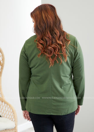 Uptown Girl Jacket- OLIVE - FINAL SALE