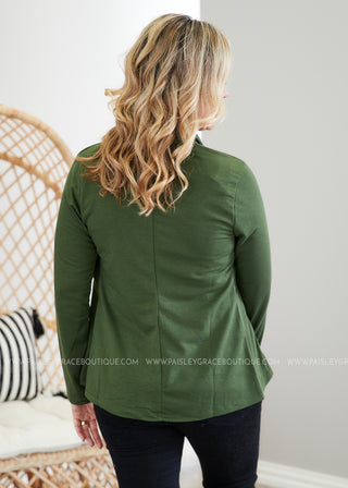 Uptown Girl Jacket- OLIVE - FINAL SALE