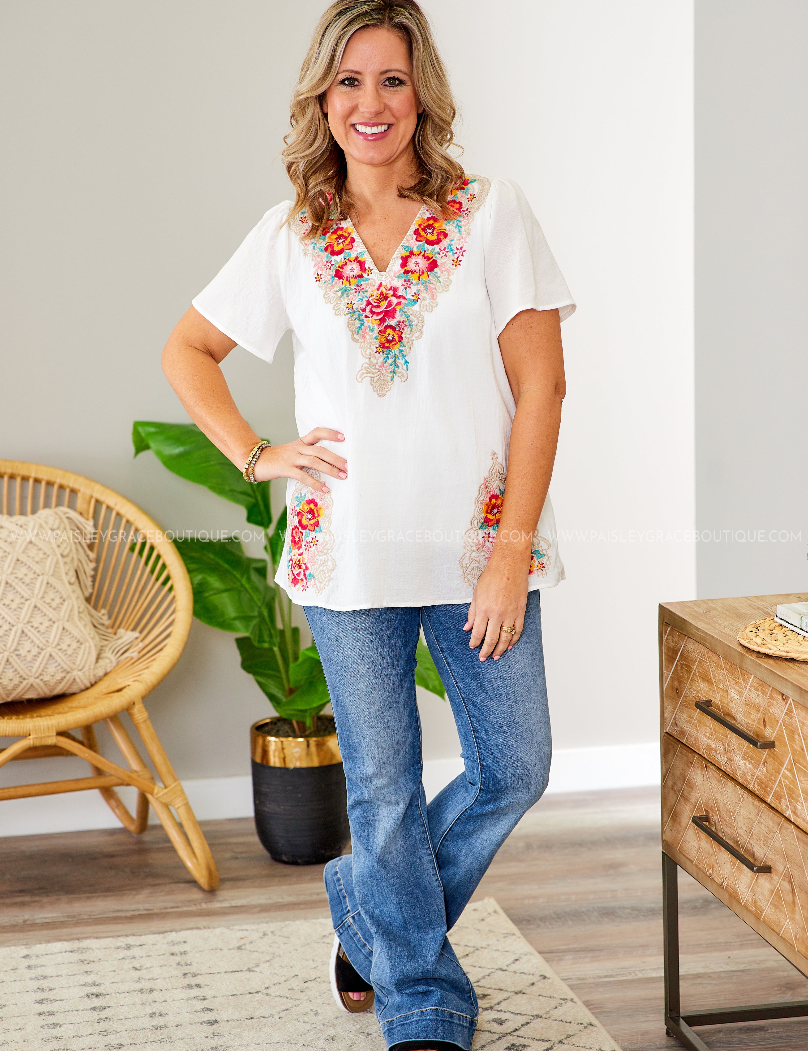 Lorena Embroidered Top - LAST ONES FINAL SALE