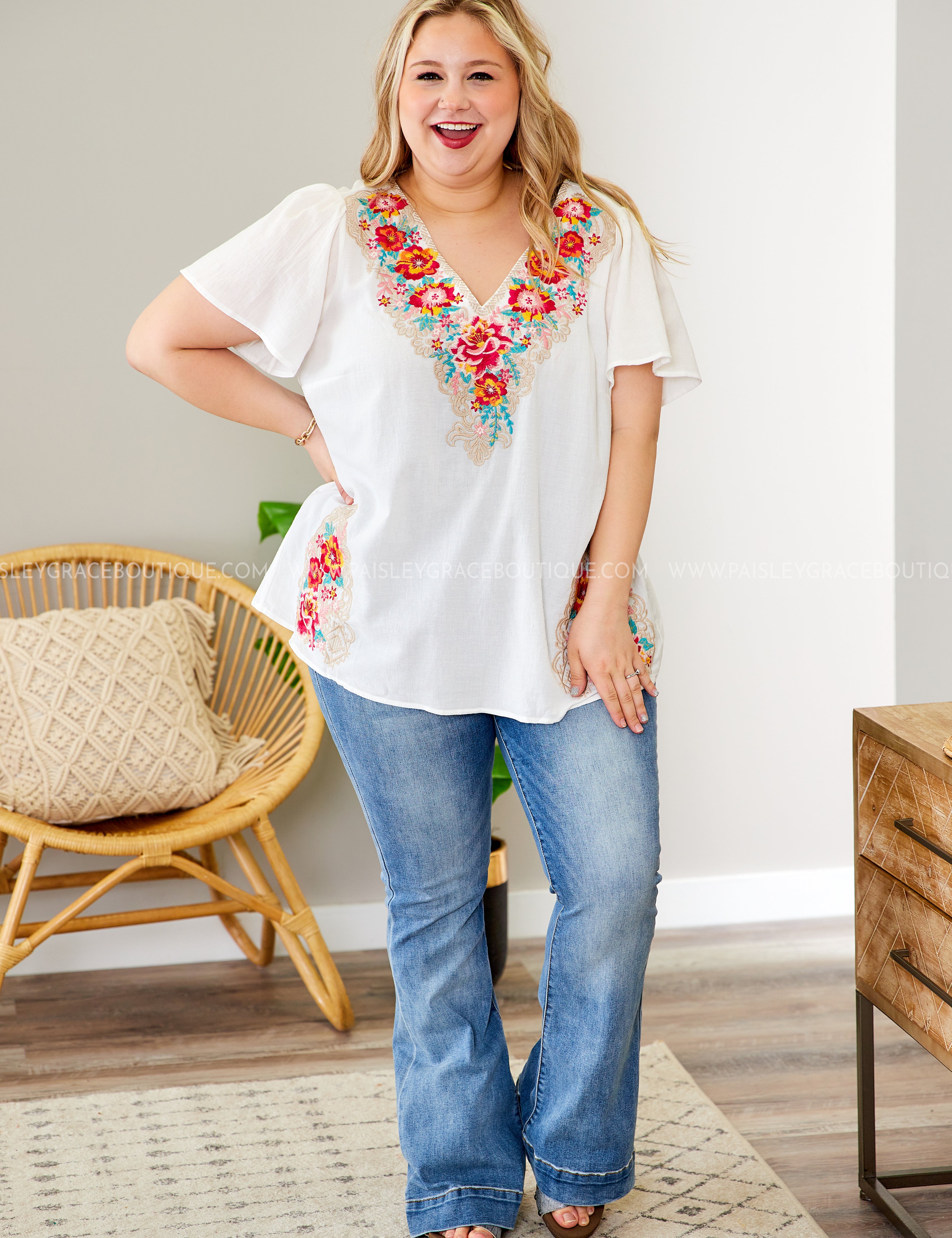 Lorena Embroidered Top - LAST ONES FINAL SALE