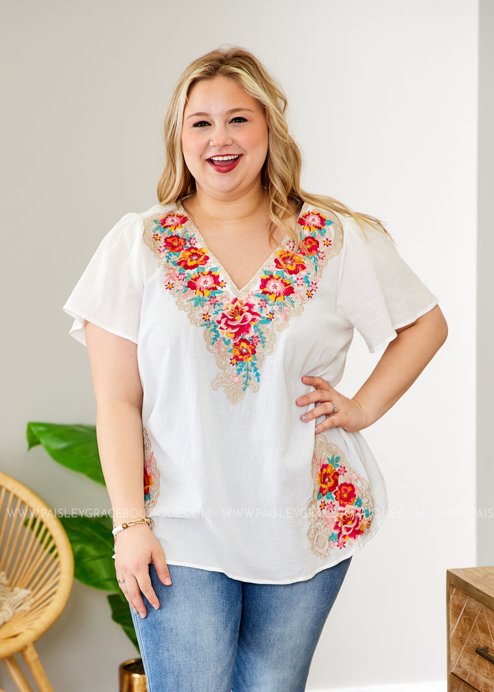 Lorena Embroidered Top - LAST ONES FINAL SALE