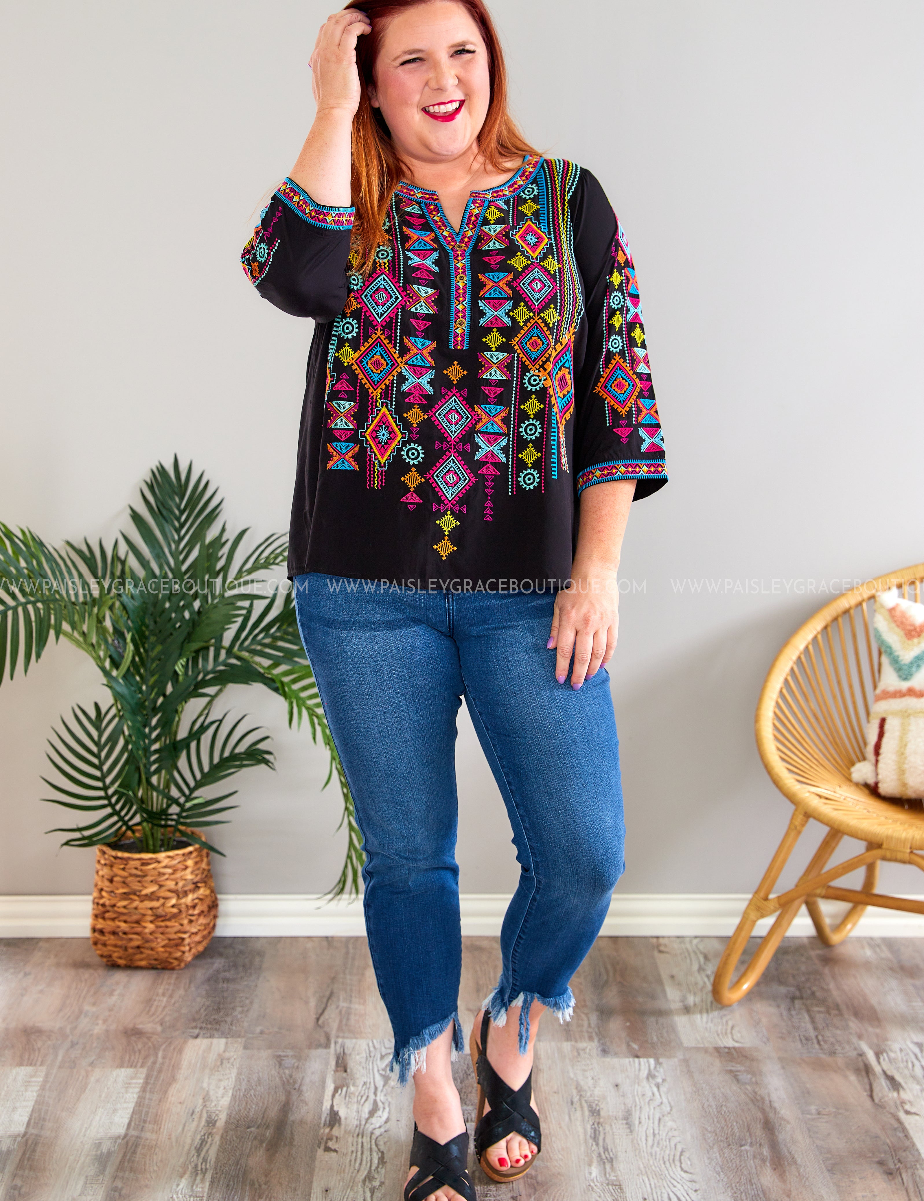 Modern Love Embroidered Top - LAST ONES FINAL SALE