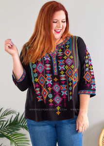 Modern Love Embroidered Top  - FINAL SALE