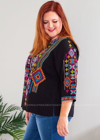 Modern Love Embroidered Top  - FINAL SALE