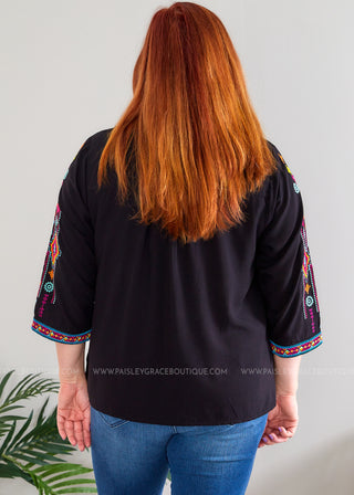 Modern Love Embroidered Top  - FINAL SALE