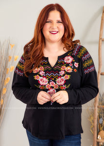 Ride On By Embroidered Top  - FINAL SALE CLEARANCE