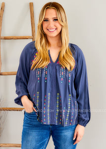 Wistful Feeling Embroidered Top - FINAL SALE