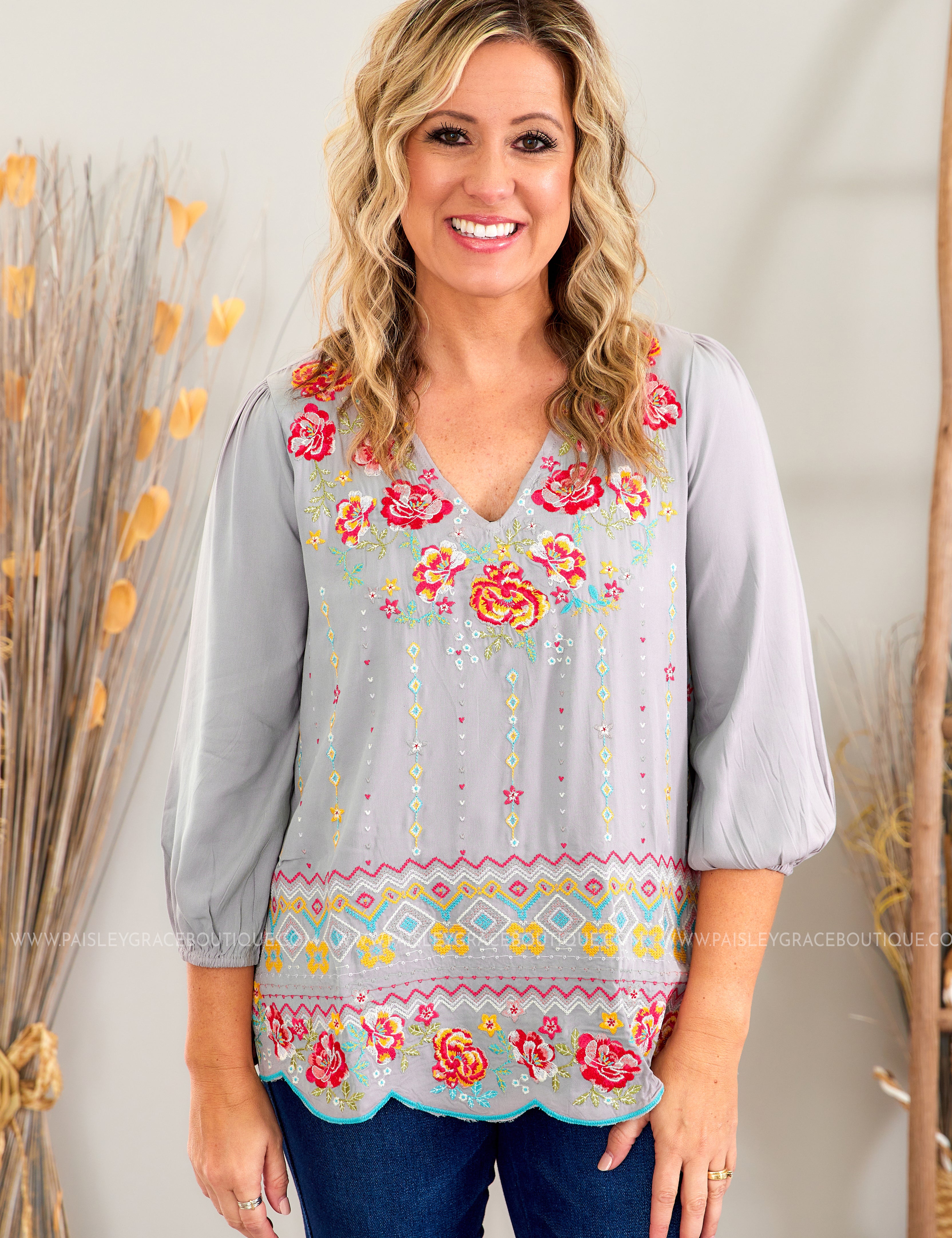 Sweet Tide Embroidered Top - LAST ONES FINAL SALE