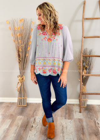 Sweet Tide Embroidered Top  - FINAL SALE