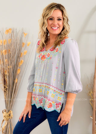 Sweet Tide Embroidered Top  - FINAL SALE