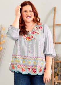 Sweet Tide Embroidered Top  - FINAL SALE