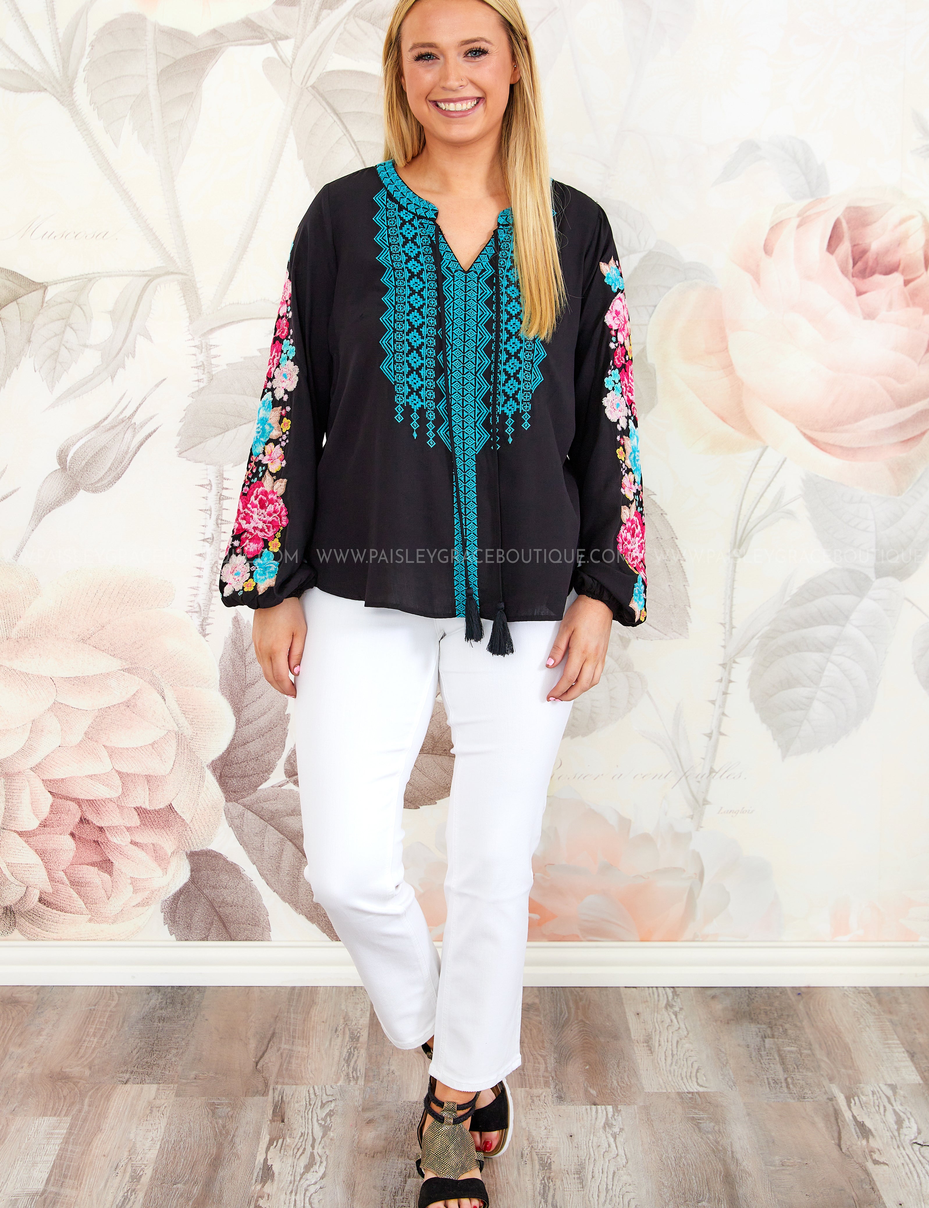 Instant Winner Embroidered Top* FINAL SALE *