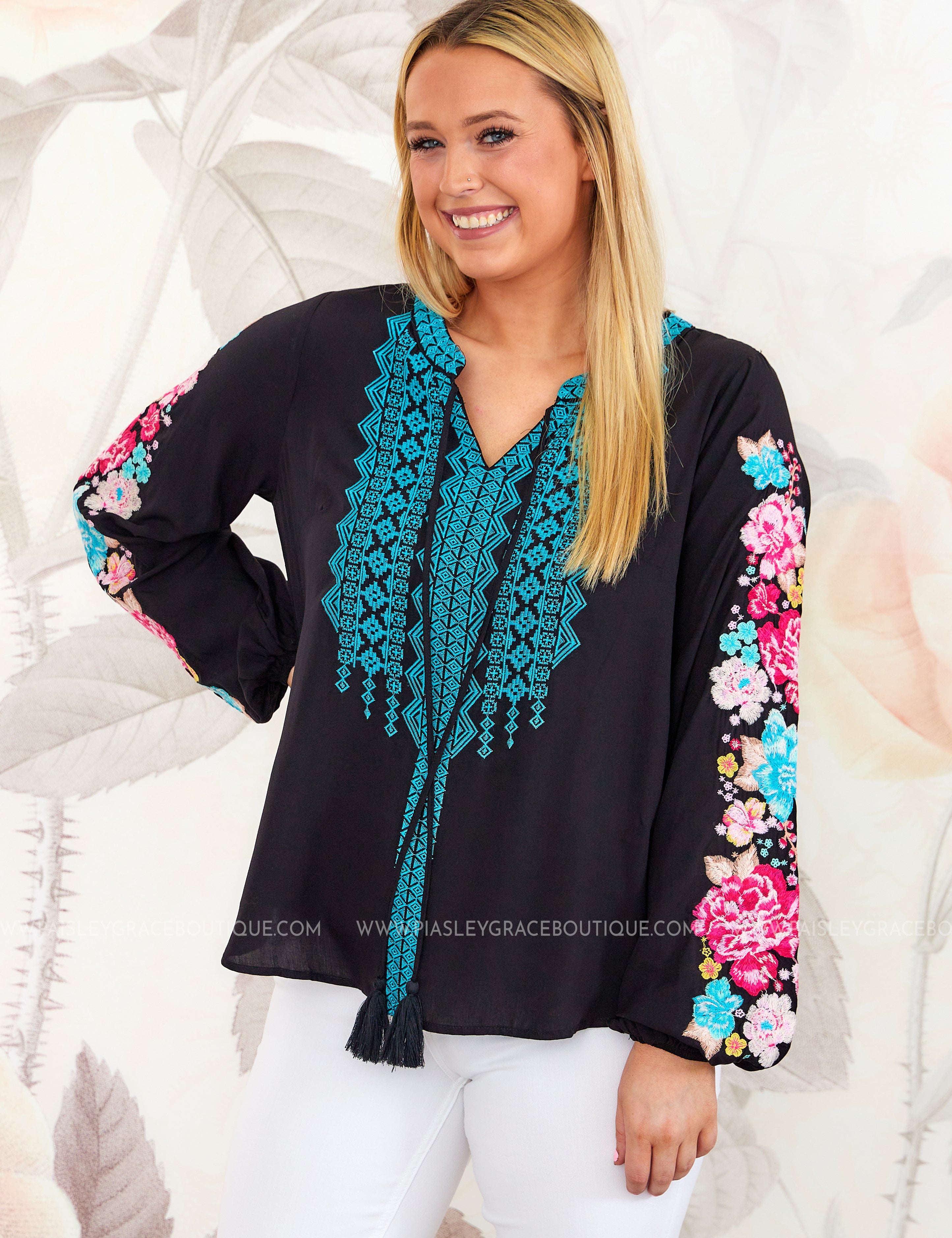 Instant Winner Embroidered Top* FINAL SALE *