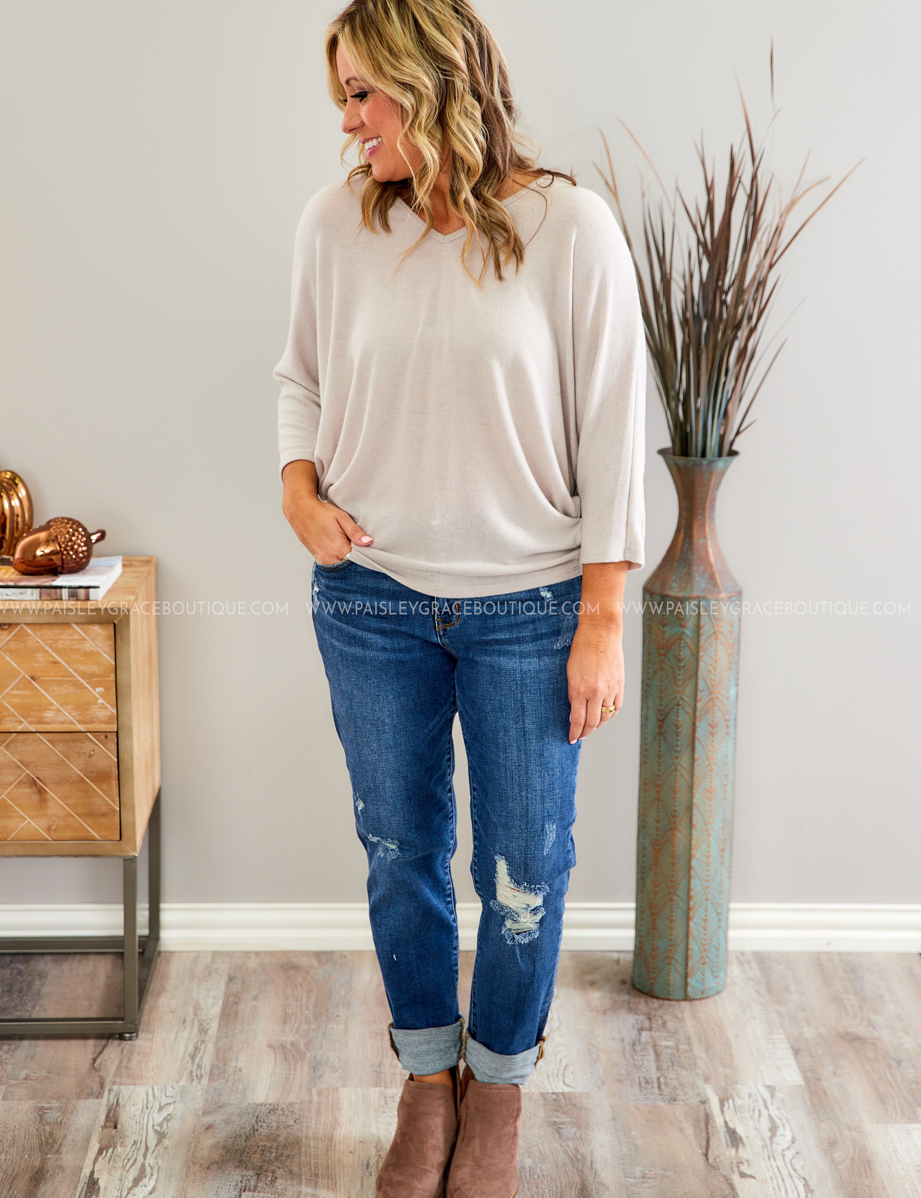 Read Your Mind Top - TAUPE* LAST ONES FINAL SALE *