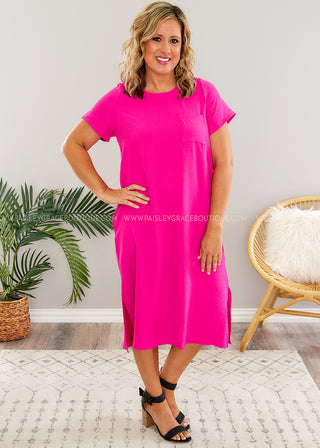 Making Promises Maxi Dress - Fuchsia  - FINAL SALE