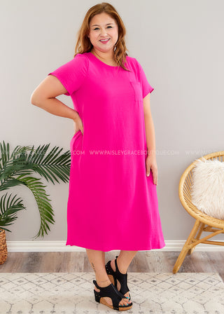 Making Promises Maxi Dress - Fuchsia  - FINAL SALE