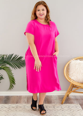 Making Promises Maxi Dress - Fuchsia  - FINAL SALE