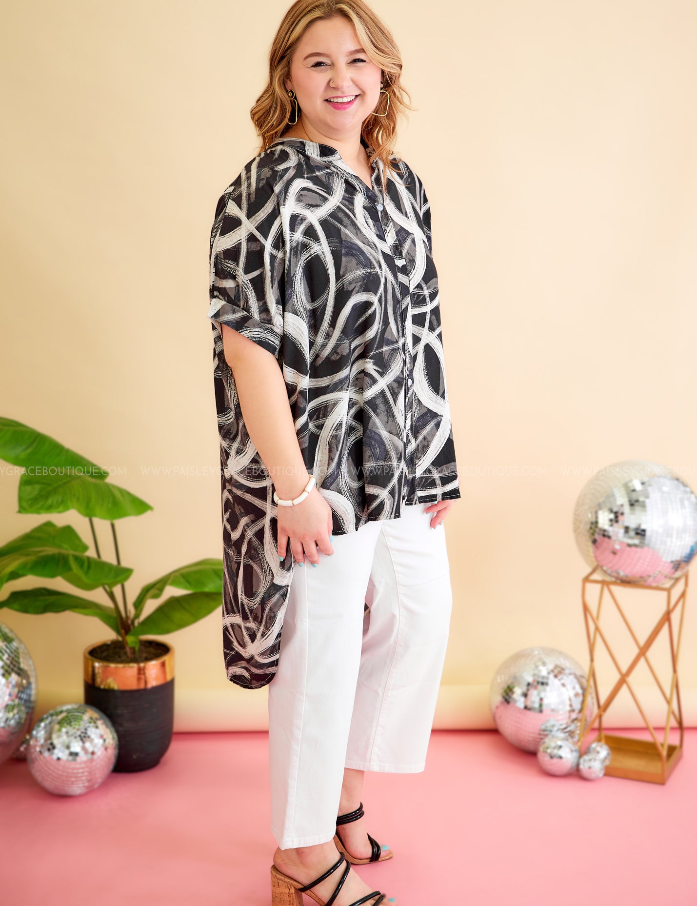 Time To Mingle Top - Black/White - LAST ONES FINAL SALE