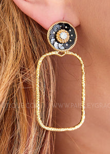 Ivy Sequin Hoop Earrings by Taylor Shaye - Black