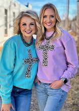 Load image into Gallery viewer, Leopard Cross Corded Long Sleeve Top - FINAL SALE
