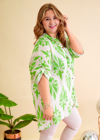 Sweet Sophistication Top - Green - FINAL SALE