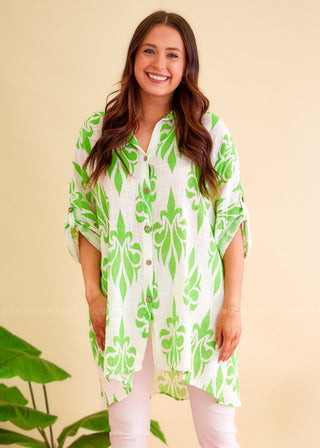 Sweet Sophistication Top - Green - FINAL SALE