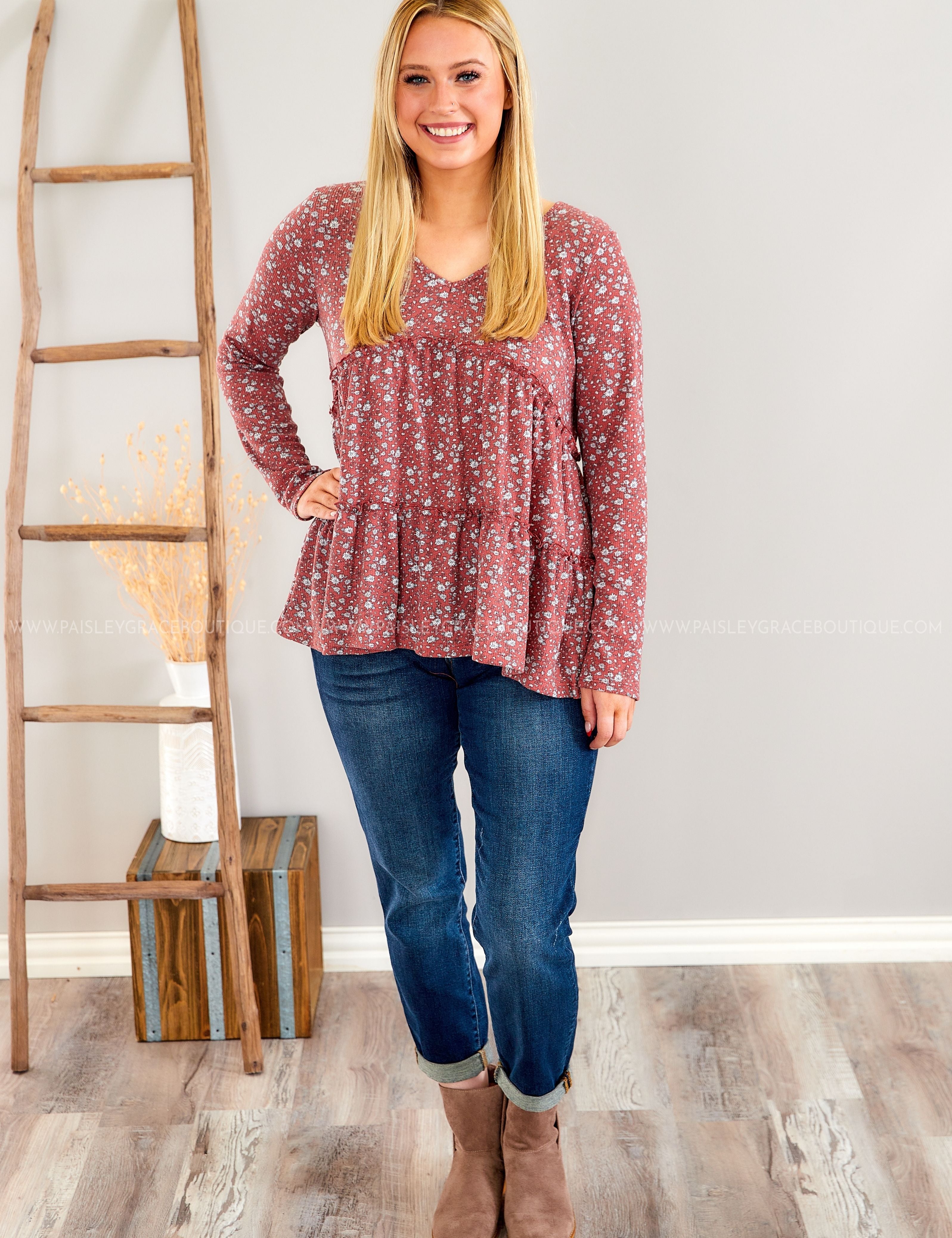 Florence Top - BURGUNDY - LAST ONES FINAL SALE