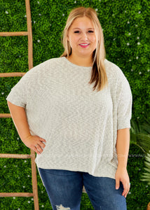 Missing Piece Top - LT GREY  - FINAL SALE CLEARANCE