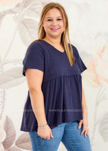 Load image into Gallery viewer, Hours To Go Top - Navy - FINAL SALE
