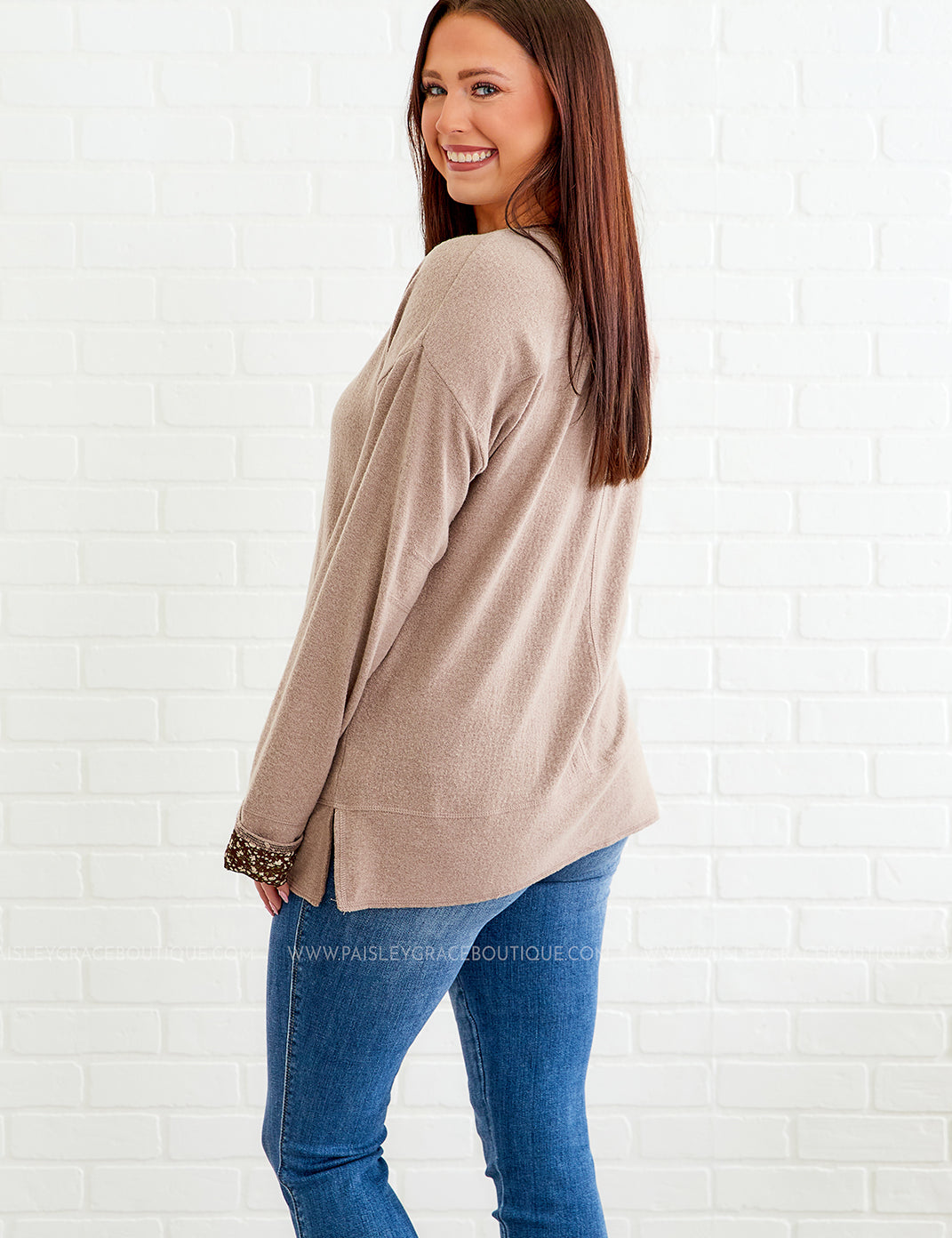 My Whole Heart Top - Taupe* LAST ONES FINAL SALE *