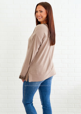 My Whole Heart Top - Taupe - FINAL SALE