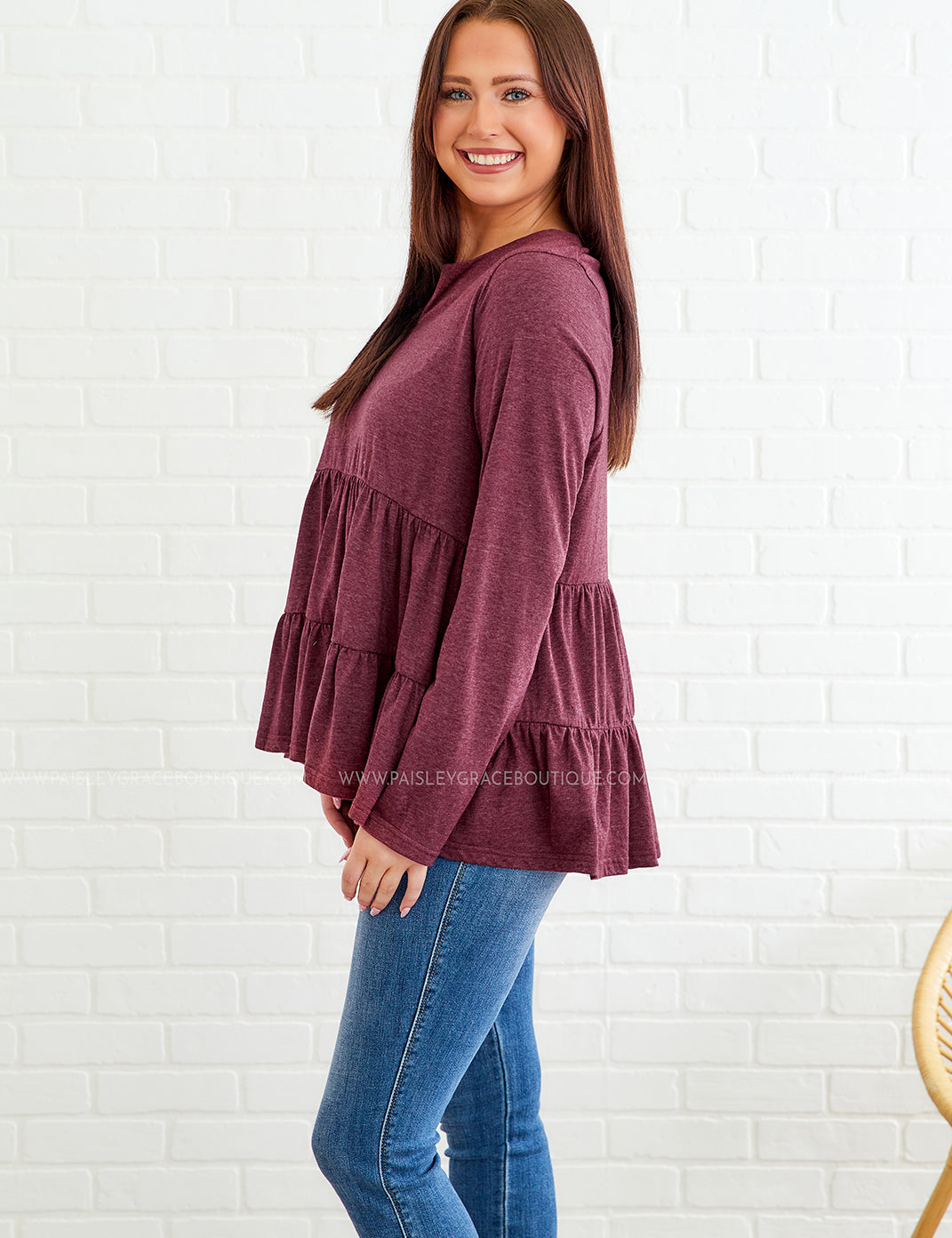 Our Little Secret Top - Burgundy - LAST ONES FINAL SALE