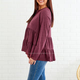 Our Little Secret Top - Burgundy - LAST ONES FINAL SALE