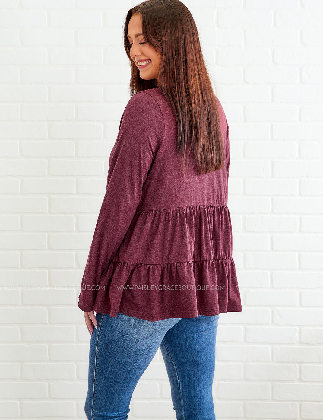 Our Little Secret Top - Burgundy - LAST ONES FINAL SALE