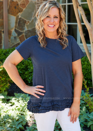 Electric Skyline Top - Navy  - FINAL SALE