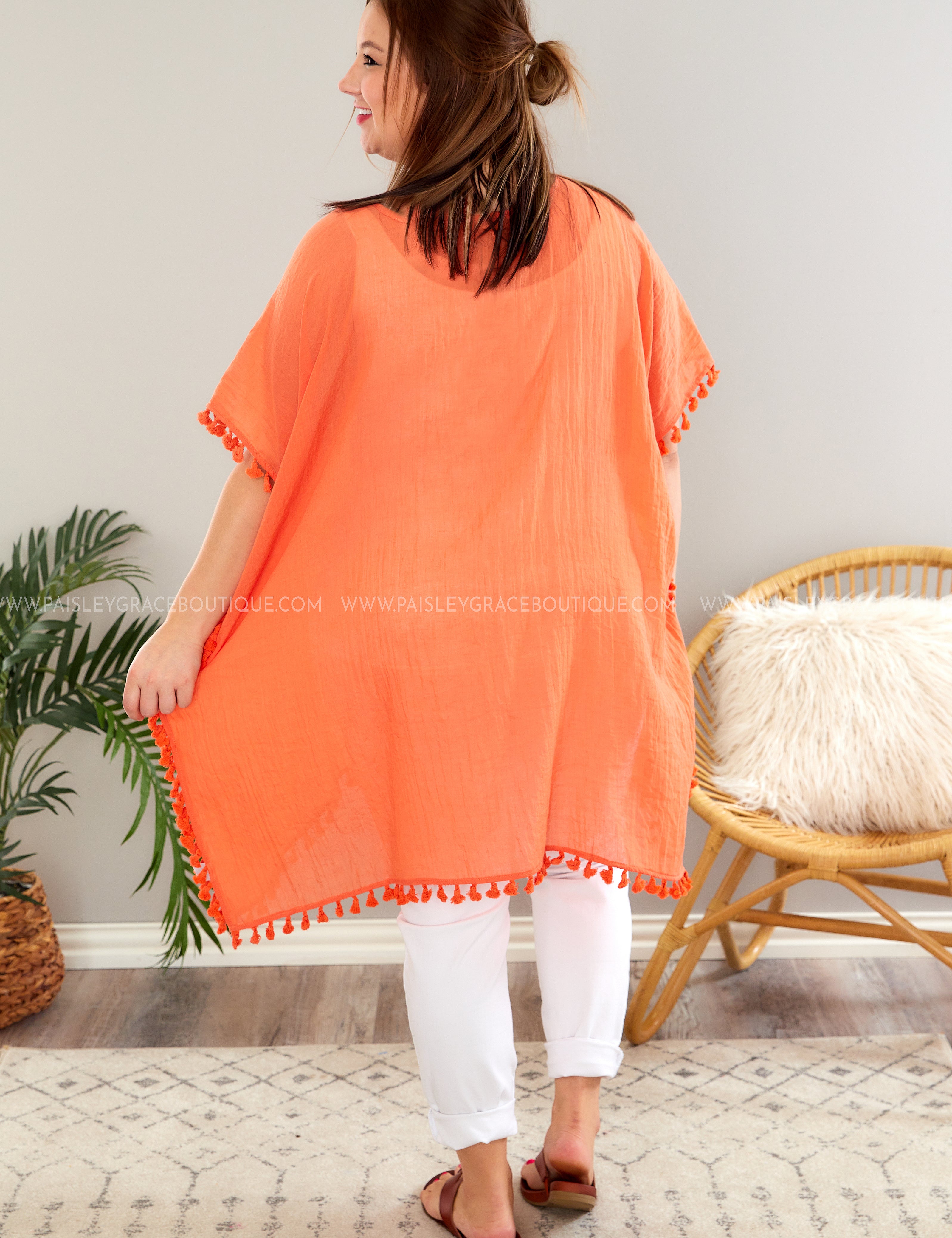 Hold Onto Love Tunic Dress - Orange - LAST ONES Final Sale