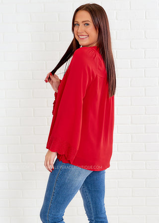 Go For Glam Top - Red - FINAL SALE