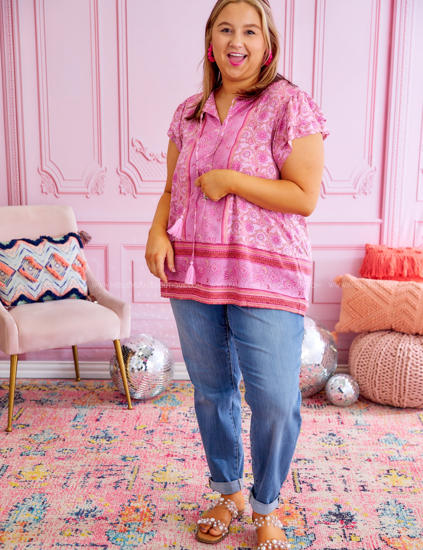 Key to Your Heart Top - Pink - LAST ONES FINAL SALE