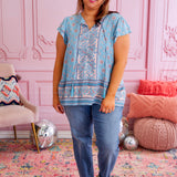 Key to Your Heart Top - Aqua* LAST ONES FINAL SALE *