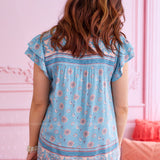 Key to Your Heart Top - Aqua* LAST ONES FINAL SALE *