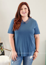 Load image into Gallery viewer, Dahlia Lace Top- STEEL BLUE  - FINAL SALE CLEARANCE
