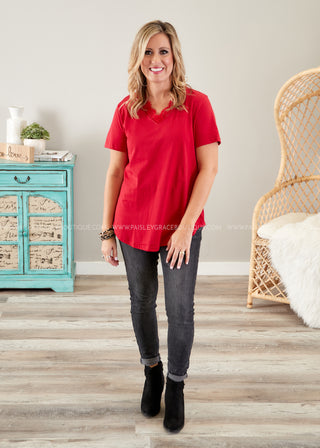 Dahlia Lace Top- RED - LAST ONES FINAL SALE