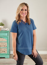 Load image into Gallery viewer, Dahlia Lace Top- STEEL BLUE  - FINAL SALE CLEARANCE
