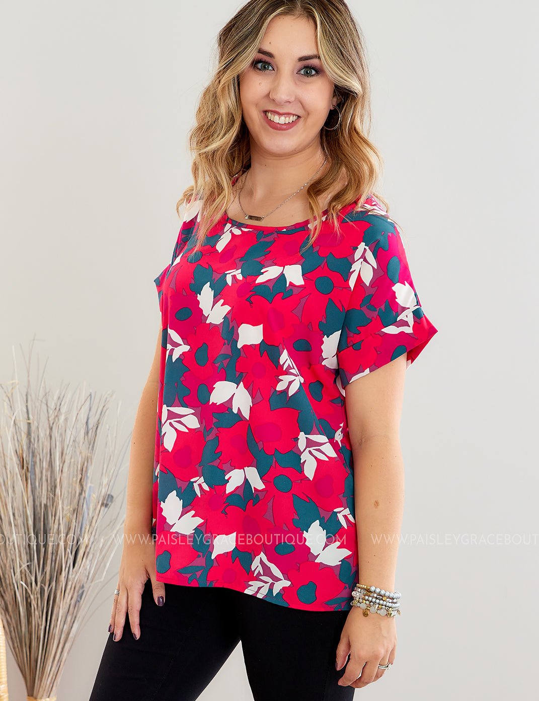 Pave the Way Top - Hot Pink - LAST ONES FINAL SALE